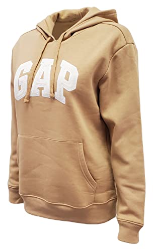 Gap Factory Womens Fleece Arch Logo Pullover Hoodie (Xx-Large, Light Brown (Cream Logo)) #TOP2