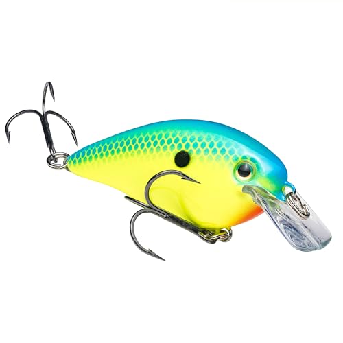 Strike King (HCKVDS1.5-561) KVD Square Bill 1.5 Fishing Lure, 561 - Chartreuse/Powder with Blue Back, 3/8 oz, Unique Action