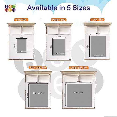 Beybee Waterproof Rubber Sheet (Large (Pack of 1))(Grey)