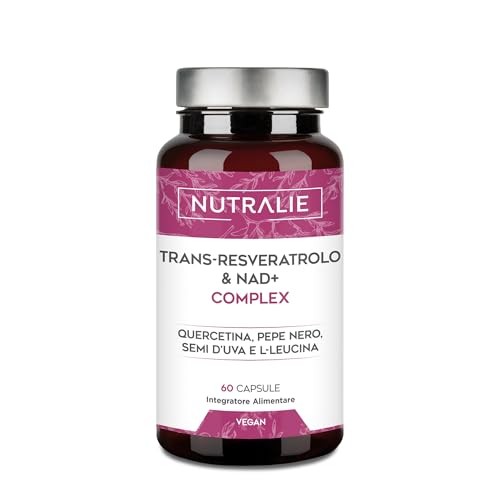 #Commissioniguadagnate<br>Trans Resveratrolo NAD+ 686mg Complex - Quercetina Piperina Semi d'Uva (OPC) L-Leucina - Integratore Resveratrolo - 60 Capsule