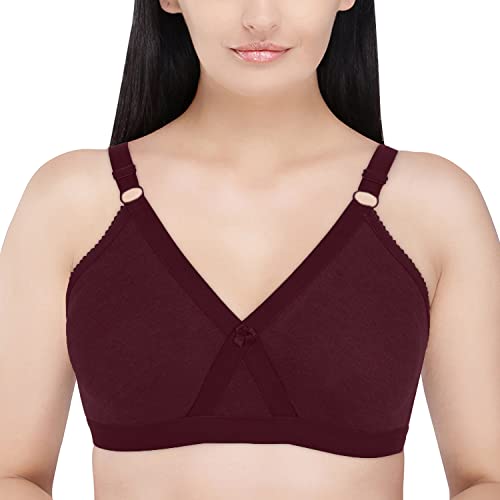 Image of Women's Poly Cotton Non-Padded Wire Free Full Coverage Bra