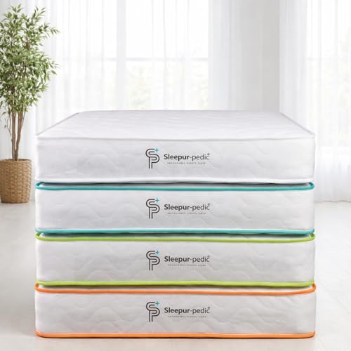 Sleepur-pedic Single Mattress 90 X 190cm Affordable 3ft Memory Infused Foam and Spring Mattress. Approx 7 inch/18cm Deep with Quilted CoolTouch Cover Fire retardant Soft-Med Firm Feel