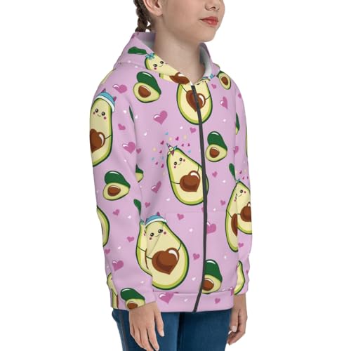 Different Avocados Kids Pullover Hoodies Boys Zip Up Sweatshirts Girls Athletic Clothes with Pocket4