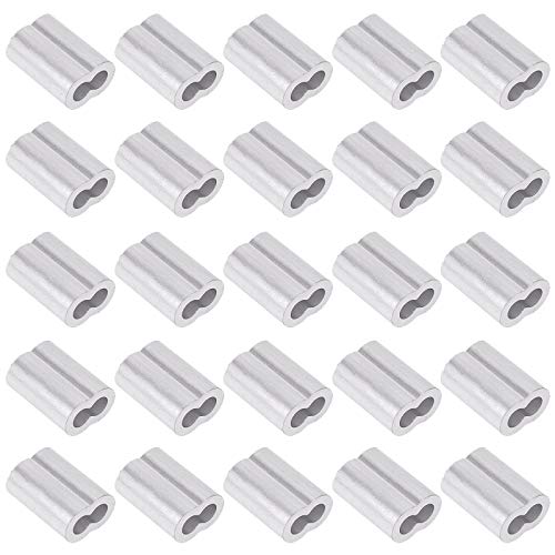 Swpeet 150 piezas de 1/8' – 3mm de aluminio para cuerda de alambre y cable o cualquier otra cosa que requiera cable fuerte.