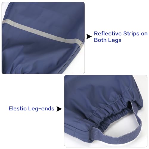 Image of SSAWcasa Kids Rain Pants, Toddler Waterproof Boys Girls Pants, Mud Dirty Proof Rain Suspender Trousers Overalls