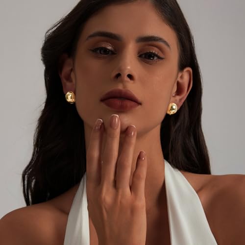 My Queen Small Gold Hoop Earrings Set for Women Hypoallergenic 14K Gold Plated Ball Huggie Hoops Stacks for Multiple Piercing Dainty Simple Lightweight Trendy Jewelry Gifts3