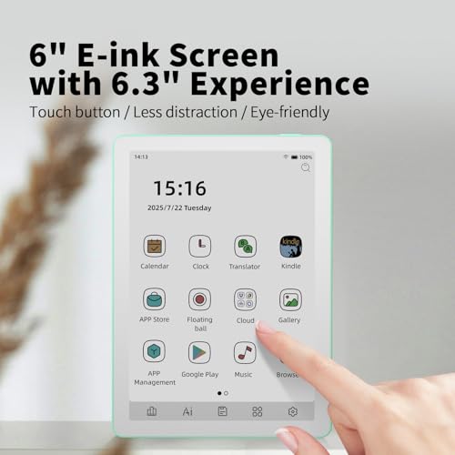 Image of Bigme B6 Color Ebook Reader, 6 Inch e-Paper Tablet, 4GB+64GB Storage, Android 14 (Green)