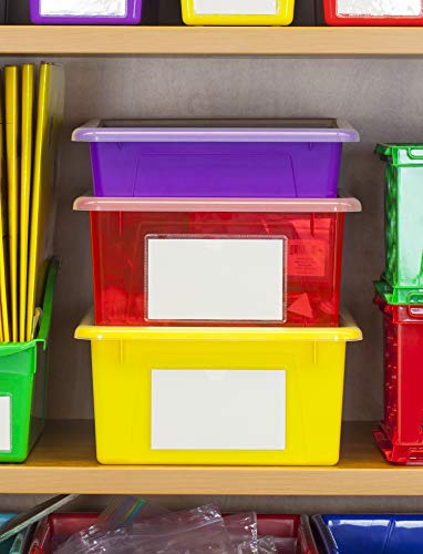 Storex Letter Size Flat Storage Tray – Organizer Bin for Classroom, Office and Home, Teal, 5-Pack (62522A05C), 10 x 13 x 3 Inches - Image 2
