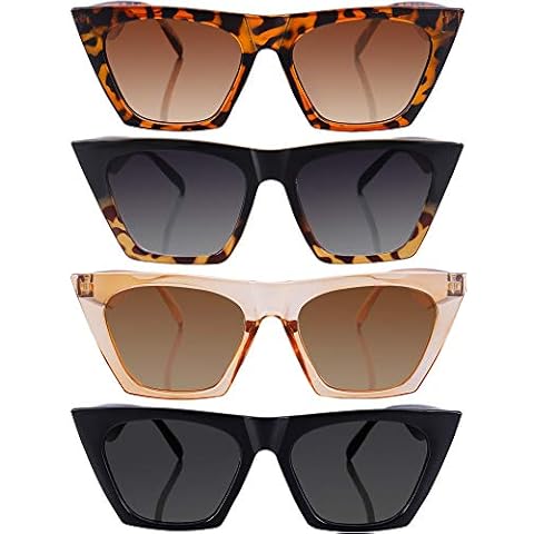 Frienda 4 Pares Gafas de Sol Cuadradas Cover