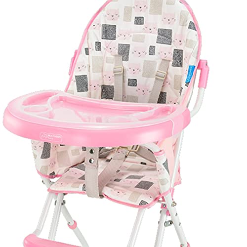 Multikids Baby Cadeira Alta de Alimentação Bebê até 15 Kg Slim Gatinho Rosa e Branco - BB610