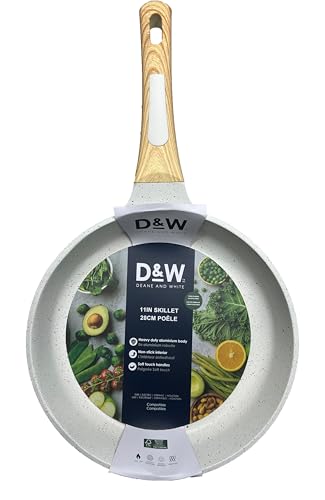 Generic D&W Premium Nonstick Skillet and Fry Pan Deane White Cookware - 9.5 inch/11 inch - Skillets Sauce Pans Pots & Frying Pan (11 Wood Handle)