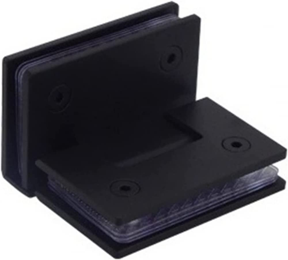 Xiazyusp One Color Glass Door Hinge Wall Mounted Clamp Black 90 Degree