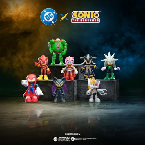 DC x Sonic als The Flash 6 cm Actionfigur, offiziell lizenziert von Jakks Pacific, hochbeweglich und detailreich gestaltet, Sammlerverpackung