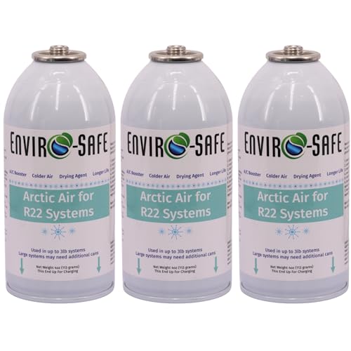 ENVIRO-SAFE Arctic Air for R22 Home Systems Piercing Style Top A/C Support + Moisture Remover 3 Cans (Cans Only)