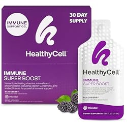 HealthyCell Immune Super Boost Daily Liquid Supplement - 14 Gel Packs | Immune Support Supplement for Adults with Echinacea, Elderberry, Vitamin C, Vitamin D, Calcium & Zinc