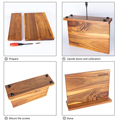 Ninonly Magnetic Knife Block Double-Sided Magnetic Knife Holder Multifunctional Wooden Knife Stand With Strong Magnetic Storage Organizer For Kitchen #TOP3