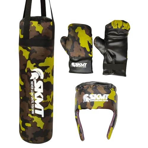 Image of SKMT NEVER LOSE UNTIL YOU WIN Kids Boxing Set - Camo Green (2-8 Years)