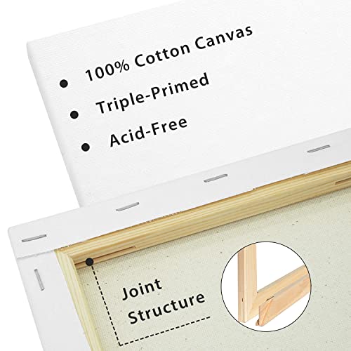 Aureuo 15 Pack Stretched Canvases, Square Multi Pack With Stencils - 4X4, 6X6, 8X8,10X10,12X12 Inch(3 Of Each), 100% Cotton Primed White Blank Canvases For Acrylic, Oil Painting & Crafts #TOP1