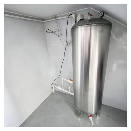 Druckbehälter Druckkessel Tragbarer Wasserspeicher 50, 100, 120, 150, 200, 300 l, Vertikale Druckwassertanks aus Edelstahl 304, Große Wasserbehälter für Warmwasserbereiter(52.8Gal/200L)