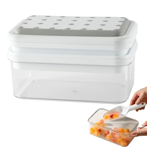 Molde para cubitos de hielo, bandeja de cubitos de hielo de silicona, reutilizables, flexibles, con tapa para presionar y aflojar fácilmente para enfriar cócteles, whisky, te