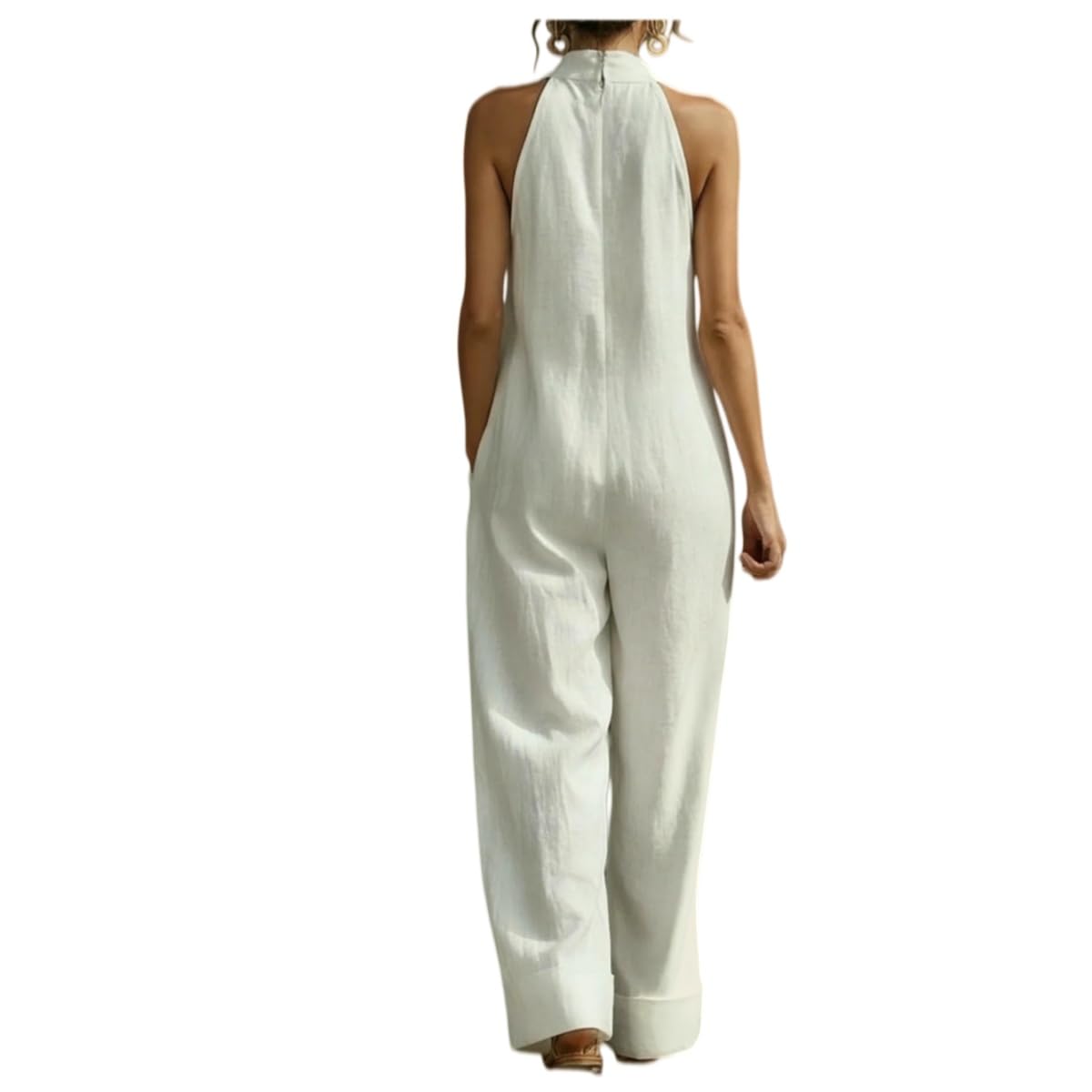 Salopette Donna Estiva,Tuta Da Vacanza Ampia Da Donna Senza Maniche Con Spalle Scoperte Pantaloni Con Spalline Pantaloni Larghi