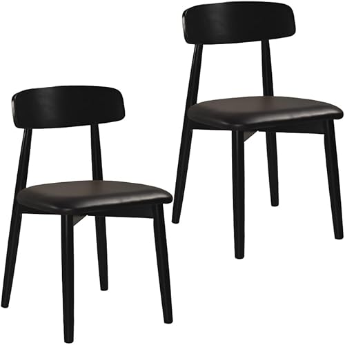 YVYKFZD Sillas de comedor de madera maciza, juego de sillas de comedor sin brazos, sillas de cocina tapizadas de cuero, cómoda silla auxiliar con