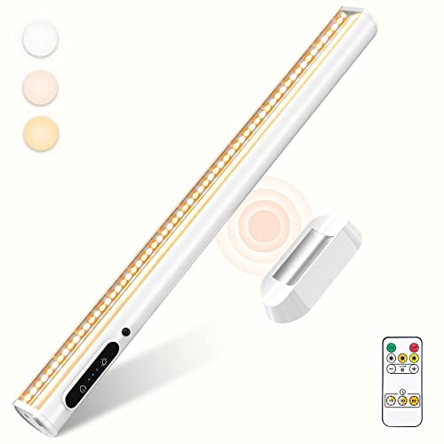 Image of Rechargeable Magnetic LED Light Bar, 4000mAh Wireless Closet Light | Under Cabinet Lighting, Battery Powered Operated Wall Strip Light, Dimmable Lamp for Mirror Closet Picture Kitchen White