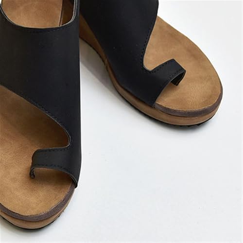 CLSQLXYJZC Wedge Bunion Sandals for Women, Women's Platform Wedge Bunion Sandals with Adjustable Metal Buckle Strap, Casual Summer Sandals, for Bunion Splints Toe Separator, Hallux Valgus3