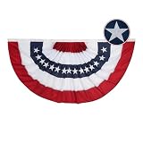 AZCOVER American Flags Bunting 4x8 FT, Embroidered USA Flags Pleated Fan Flag, 4th of July Decorations Outdoor, Patriotic Bunting for 250th Anniversary of USA