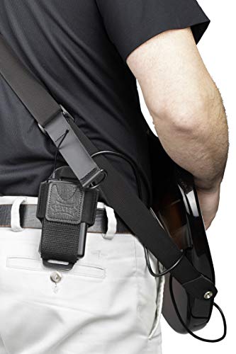 Levy's Leathers Suporte transmissor sem fio; couro preto (MM14-BLK)