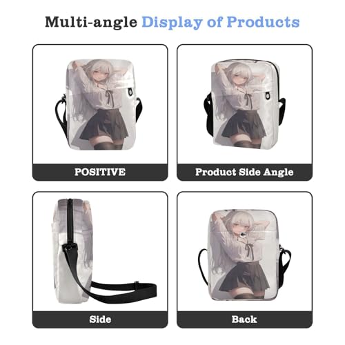 Anime Student Girl Beauty messenger bag crossbody Shoulder Bag Ladies Shoulder Handbags Adjustable Strap for Travel outdoor sports4