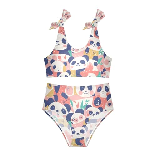 KLL Panda Bear Face Girl Two Piece Bikini Sets Quick-Dry Swimming Swimsuit Bathing Suit3