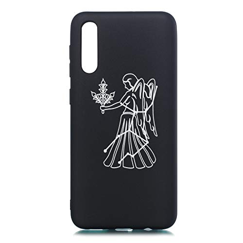 Soft Bling Glitter Sparkle Gel Compatible with Samsung A70,TPU Silicone Bumper Ultra Thin Slim Rubber Clear Transparent Flower Cartoon Pattern Flexible Protective Back Cover Case