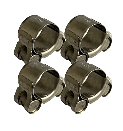 Boltza® Stainless Steel Single Bolt Hose Super Clamp 17-19mm Clip Silicone Rubber Exhaust x4, Silver
