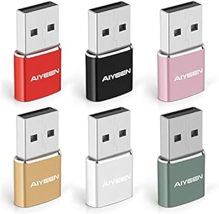 Ulepszony adapter USB C żeński na USB A, konwerter typu C na USB A do Apple iWatch 7, MacBook, iPhone 11 12 13 14 Pro Max, iPad Mini 6, Samsung Galaxy S20 S21 S22 (6Pack Mix)