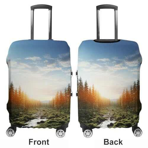 Travel Luggage Cover Protectors Elastic Anti-scratch Suitcase Cover Washable Luggage Sleeve Forest in Sunset Time Suitcase Cover Protector Fit 18-32 Inch Suitcases Travel Accessories XL3