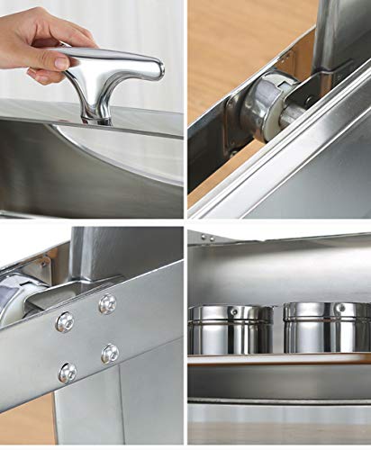 Aprilhp Buffetwärmer Warmhaltebehälter Speisenwärmer Chafing Dish Edelstahl, Wärmebehälter, Chafer Set Buffet-Server für… – Bild 6