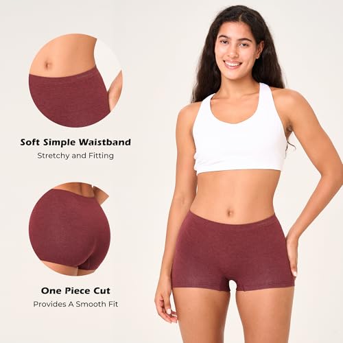 Image of BAMBOO COOL Womens BoyShorts Underwear Seamless Boxer Briefs Mid Rise Full Coverage Breathable Stretch Ladies Panties 5 Pack