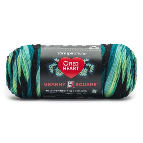 Red Heart All in One Granny Square-Black - Cyber Leaf