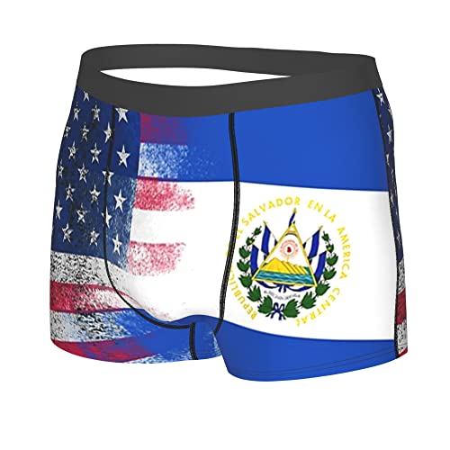 Usa El Salvador Flag Mens Boxer Briefs Underwear Breathable Stretch Boxer Trunk with Pouch for Men, Youth2