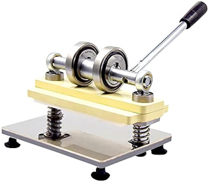 SMVAUON Mini Hand Leather Cutting Machine Double Wheel Photo Paper Sheet Cutter DIY Leather Small Manual Pressure Die Cutting Machine