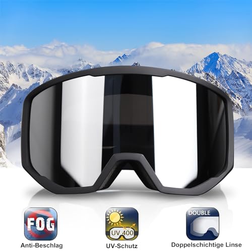 EXP VISION Ski/Snowboard Goggles for Men Women, OTG Snow Goggles Anti Fog UV Protection - Image 3