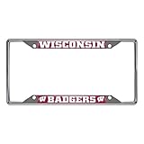 FANMATS 14934 NCAA University of Wisconsin Badgers Chrome License Plate Frame 6.25'x12.25'