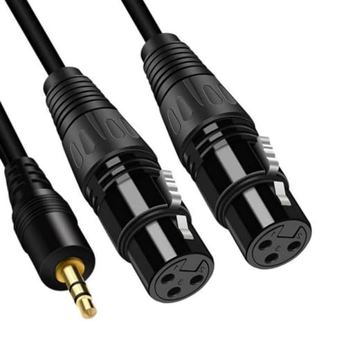 Adaptador cable 6.35mm+3.5mm a 2 XLR macho a hembra miniatura 5