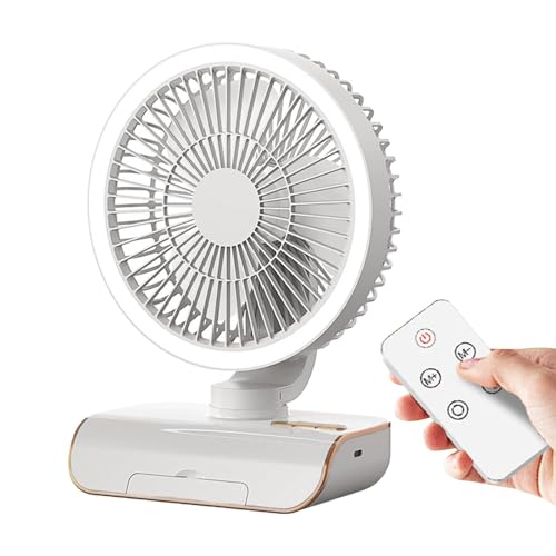 Ventilador De La Habitación Silenciosa: En El Escritorio Del Circulador De Aire, Control Remoto Montado En La Pared | Debe Mover A Choe Wee, Iluminación De 2 Velocidades, 5 Velocidad Del Por Do