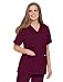 Landau Women's Short Sleeve Snap Front V-Neck Tunic