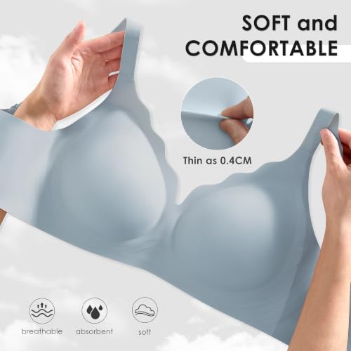Image of Seamless Wireless Bra for Women with Support - No Underwire Full Coverage Push Up Comfort Bras - Back Fat Smoothing Bralettes