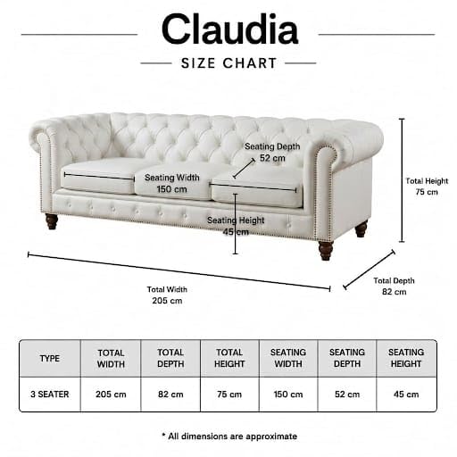 Image of Modern Classic Design Leatherette Luxury Chester Sofa Set with Button Tufted, Sofa for Living Room Home, Office and Lobby (White, 3 Seater Sofa)
