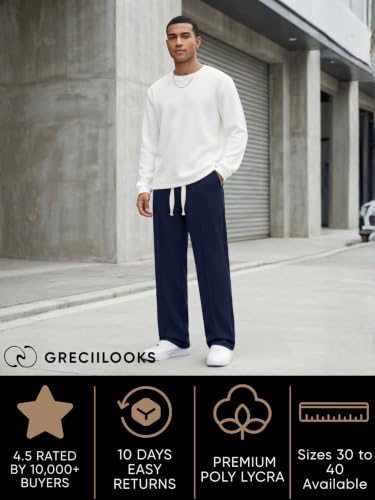 Image of GRECIILOOKS Men's Lycra Cargo Track Pants - Loose Fit Joggers for Men | Korean Style Travel & Home Wear with Pockets (Available in Plus Size)