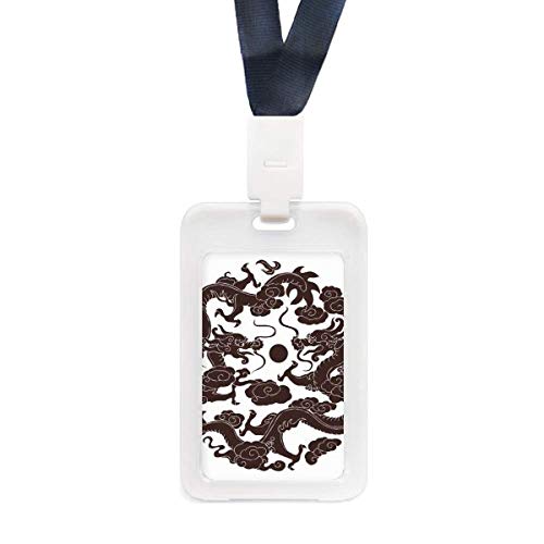 Pochette transparente pour cartes d'identité et de crédit : style dragon en voyage